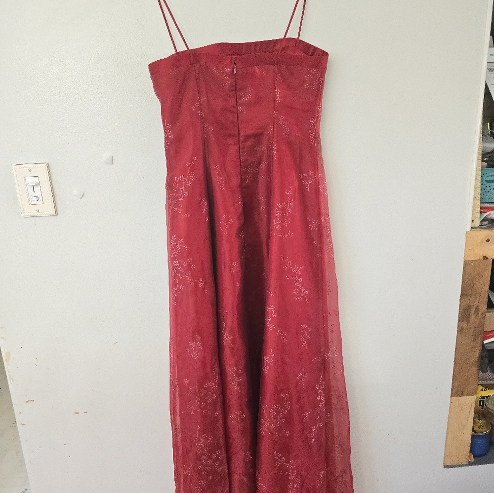 Zum Zum Prom Dress Maxi Gown 11/12 Red 90s Y2K Whimsigoth Vampy Dark Romantic - Picture 9 of 15